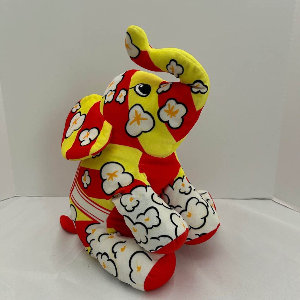RK Soft Popcorn Elephant Plush Stuffed Animal Toy Red Yellow White - Picture 3 of 4